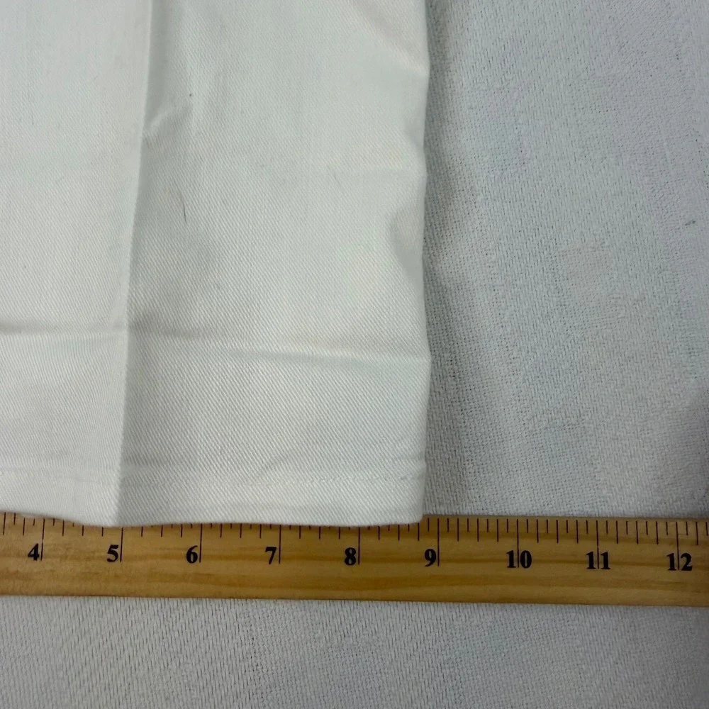 Coldwater Creek Womens White Straight Leg Twill Pants Size 14 Five Pocket Casual
